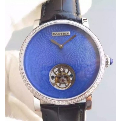 Cartier Rotonde De Cartier Tourbillon Diamonds Bezel Blue Dial,Fake Watches,Rolex Fake Watches,Omega Fake Watches,Cartier Fake watches,IWC Fake Watches,Breitling Fake Watches