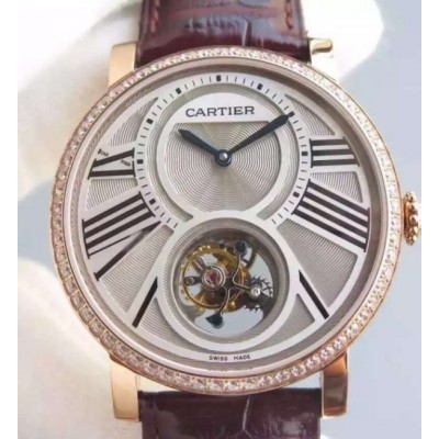 Cartier Rotonde De Cartier Tourbillon RG Diamonds Bezel,Fake Watches,Rolex Fake Watches,Omega Fake Watches,Cartier Fake watches,IWC Fake Watches,Breitling Fake Watches