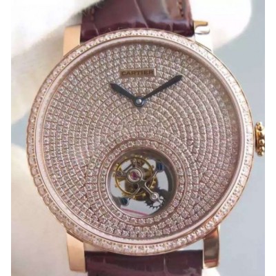 Cartier Rotonde De Cartier Tourbillon RG Full Diamonds,Fake Watches,Rolex Fake Watches,Omega Fake Watches,Cartier Fake watches,IWC Fake Watches,Breitling Fake Watches