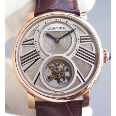 Cartier Rotonde De Cartier Tourbillon RG Leather Strap,Fake Watches,Rolex Fake Watches,Omega Fake Watches,Cartier Fake watches,IWC Fake Watches,Breitling Fake Watches