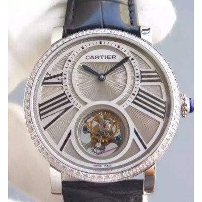 Cartier Rotonde De Cartier Tourbillon SS Diamonds Bezel,Fake Watches,Rolex Fake Watches,Omega Fake Watches,Cartier Fake watches,IWC Fake Watches,Breitling Fake Watches