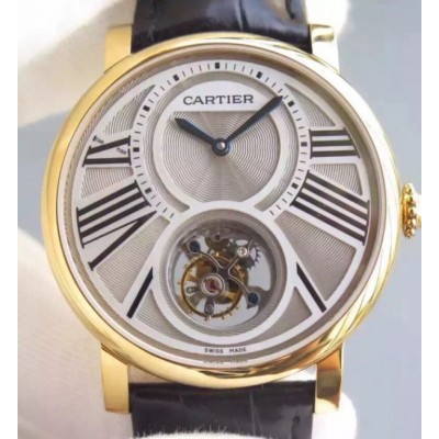 Cartier Rotonde De Cartier Tourbillon YG Leather Strap,Fake Watches,Rolex Fake Watches,Omega Fake Watches,Cartier Fake watches,IWC Fake Watches,Breitling Fake Watches