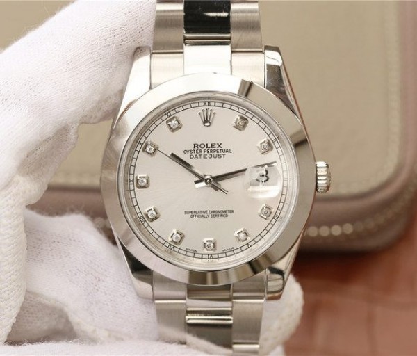 Rolex DateJust 41mm 126300 Noob White Dial Diamonds Markers SS Bracelet A3235