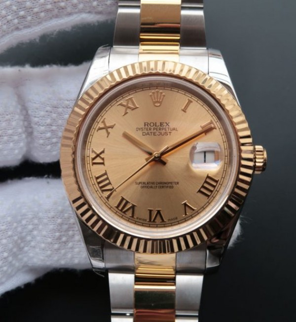 Rolex Noob Date Just II 126333 YG Dial SS/YG Bracelet A3136