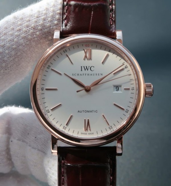 IWC MK Portofino RG IW356504 Automatic White Dial Leather Strap