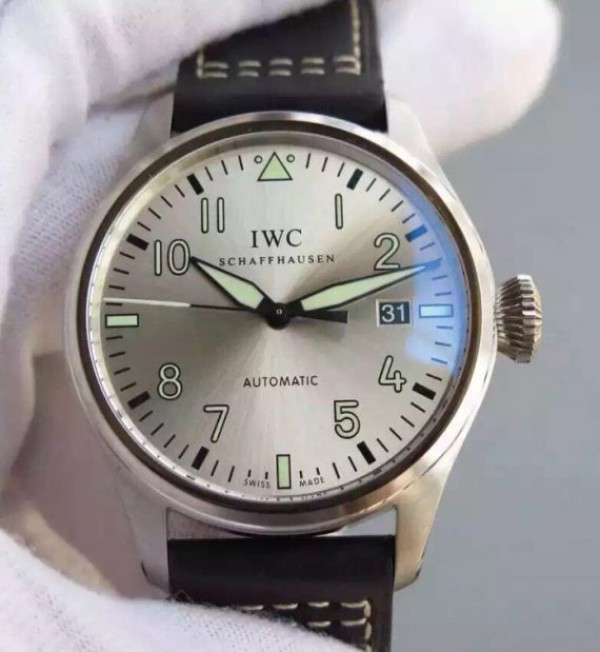 IWC MKF Mark XVI Silver Dial Black Leather Strap A2892