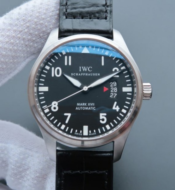 IWC MKF Mark XVII Black Dial Black Leather Strap A2892