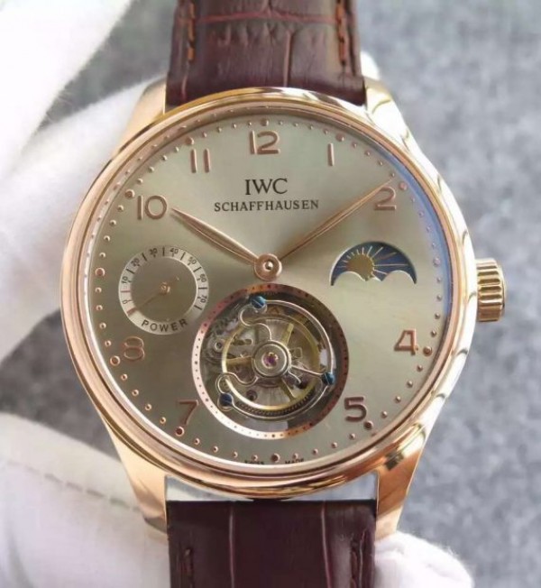 IWC Portuguese Tourbillon Power Reserve Moonphase RG Markers Gray Dial