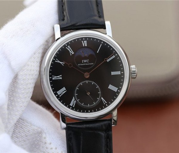 IWC Vintage IW544801 Black Dial Black Leather Strap