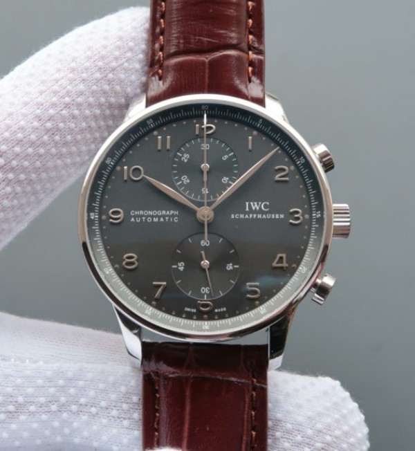 IWC ZF Portuguese Chrono IW371431 Brown Leather Strap