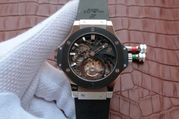 Hublot Big Bang Ceramic Bezel Skeleton Tourbillon SS