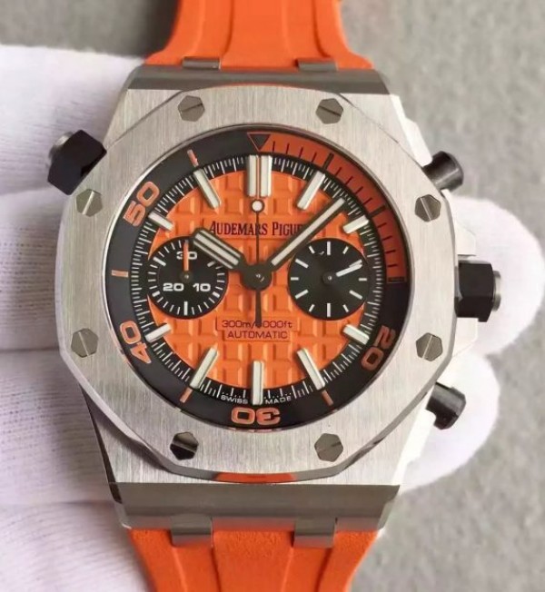 Audemars Piguet JF Royal Oak Offshore Diver Chronograph Orange Rubber Strap A3126