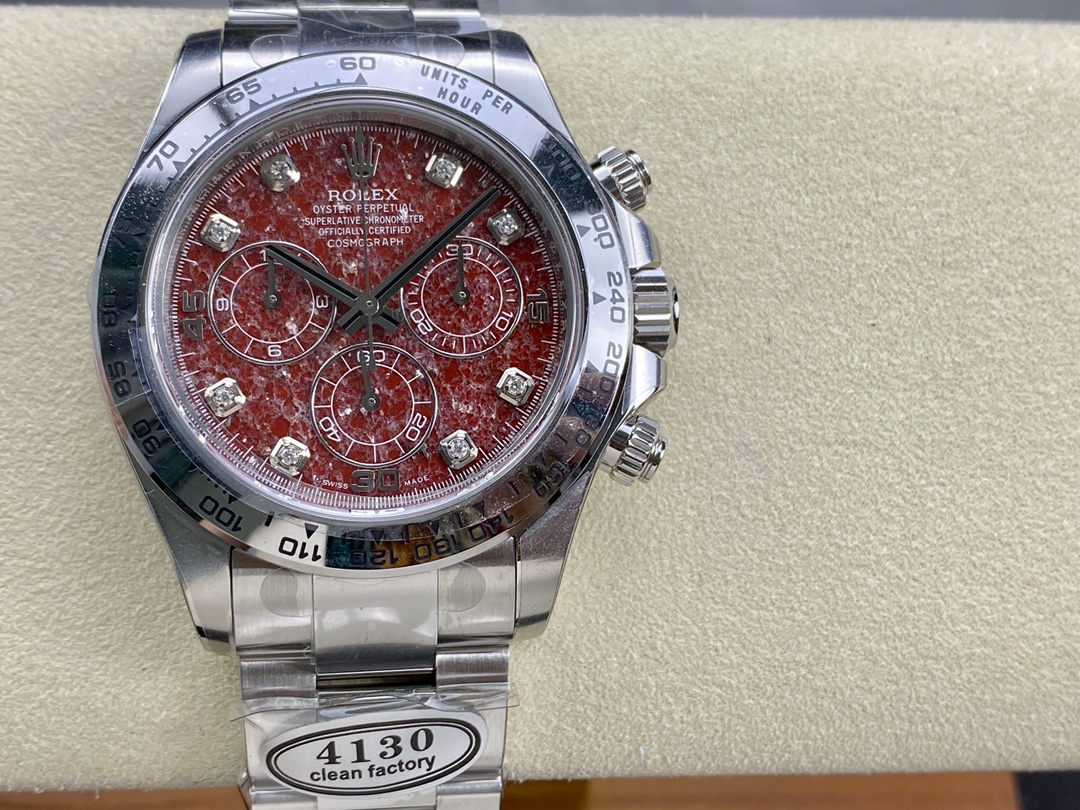 Rolex Cosmograph Daytona with a red pomegranate, funa stone, a