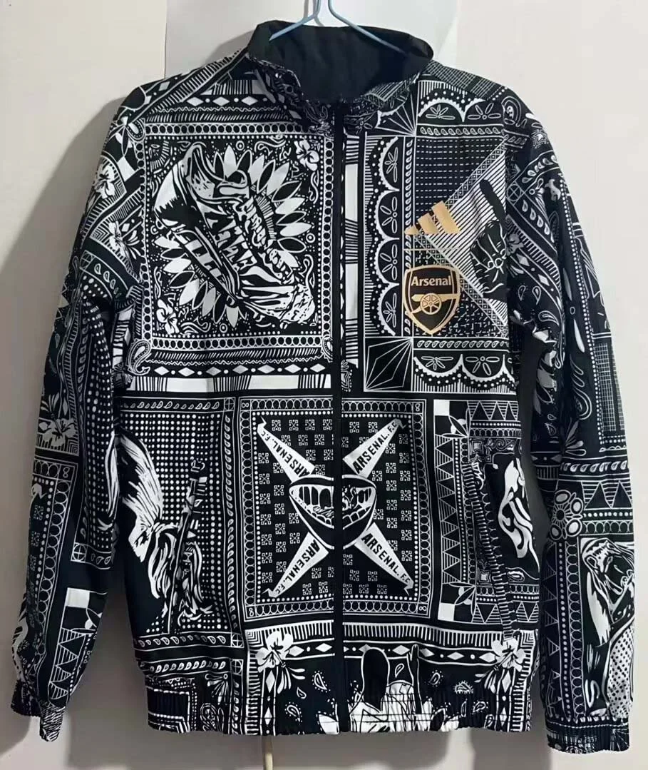 2023-2024 Arsenal Reversible Windbreaker Black-gray Soccer Jersey 1:1 Thai Quality - view 7