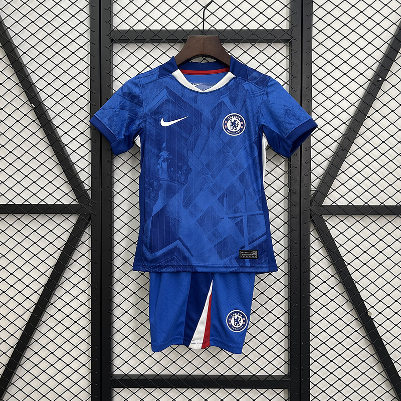 25-26 Chelsea Home Soccer Kids Kit Jersey+Shorts