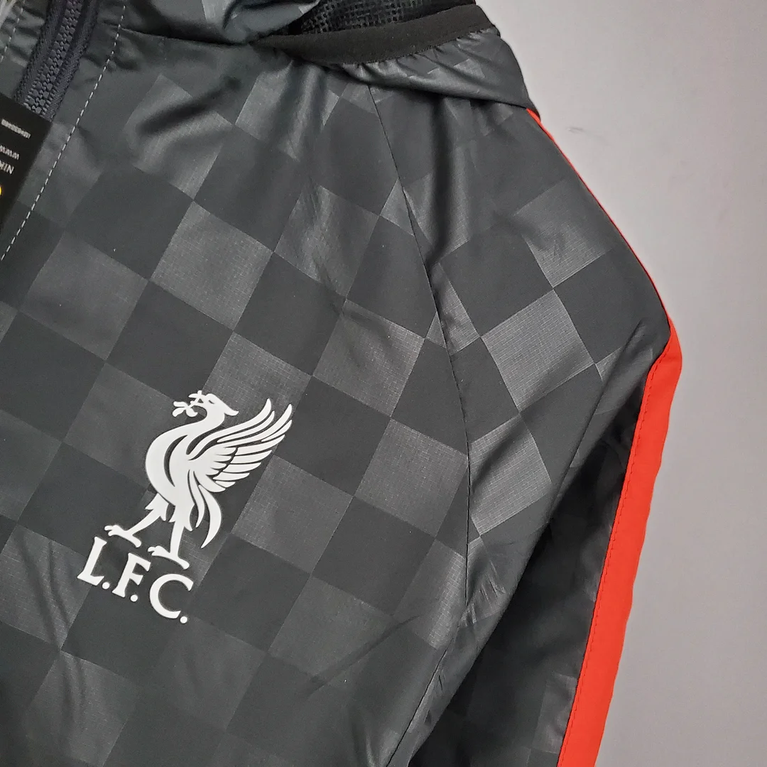 2021/2022 Liverpool Windbreaker Black-Grey Plaid Soccer Jersey 1:1 Thai Quality - view 8