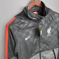 2021/2022 Liverpool Windbreaker Black-Grey Plaid Soccer Jersey 1:1 Thai Quality - view 6