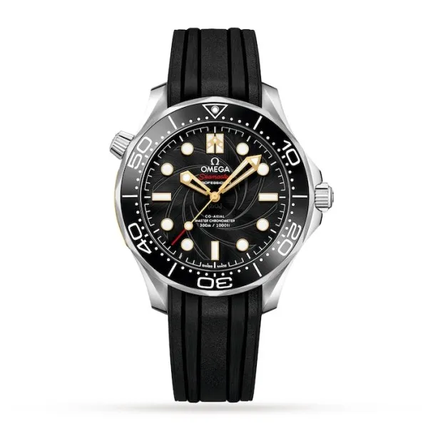 Omega Seamaster Men Automatic Black Rubber Watch Complete Bond Box Set