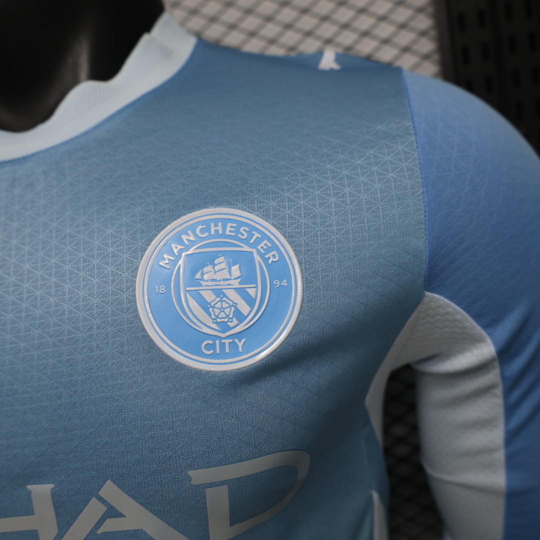 26-27 Manchester City Home Soccer Jersey Player Version Long Sleeve - view 10
