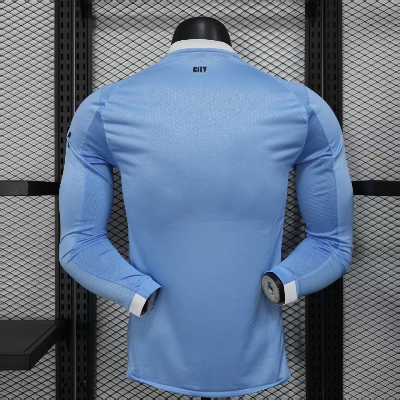 25-26 Manchester City Home Soccer Jersey Player Version Long Sleeve - view 3