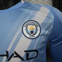 25-26 Manchester City Home Soccer Jersey Player Version Long Sleeve - view 6