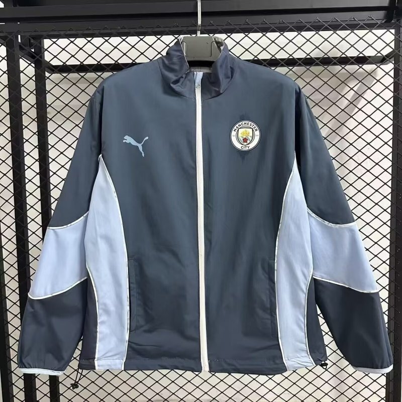 2025/2026 Manchester City Reversible Windbreaker Blue Soccer Jersey 1:1 Thai Quality - view 4