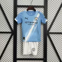 25-26 Manchester City Home Soccer Kids Kit Jersey+Shorts - view 1