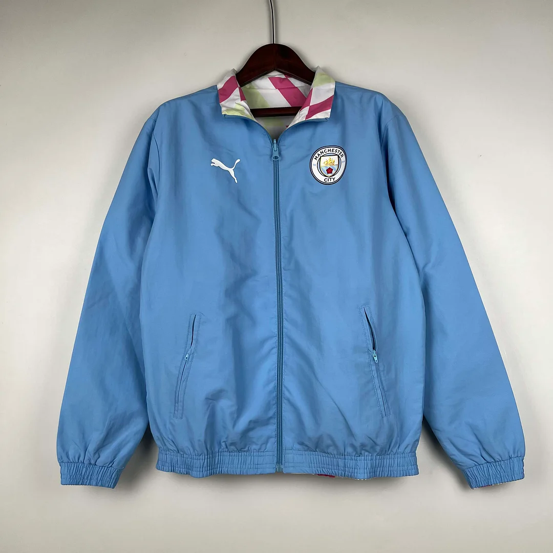 2023/2024 Manchester City Reversible Windbreaker Blue Soccer Jersey 1:1 Thai Quality - view 13