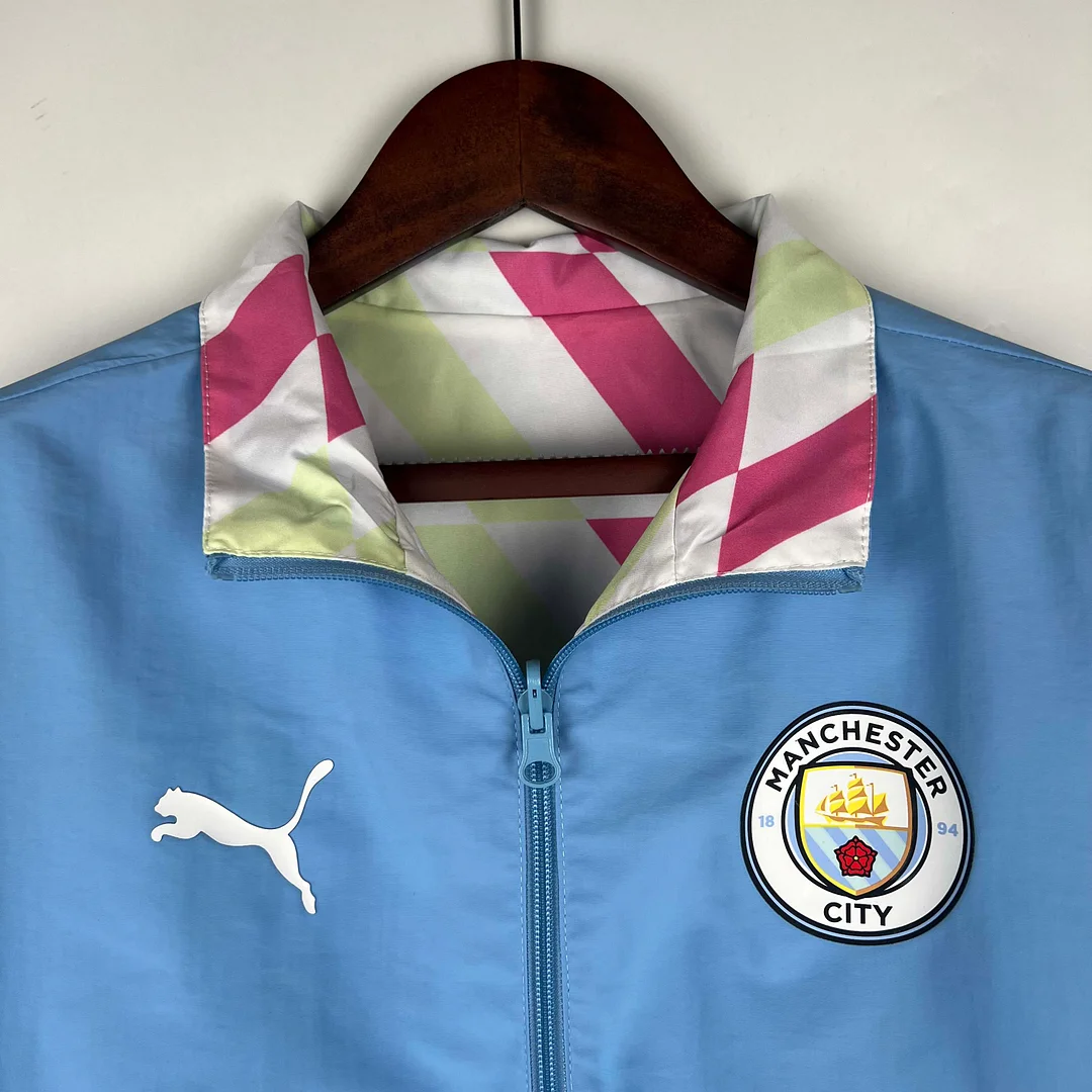 2023/2024 Manchester City Reversible Windbreaker Blue Soccer Jersey 1:1 Thai Quality - view 14