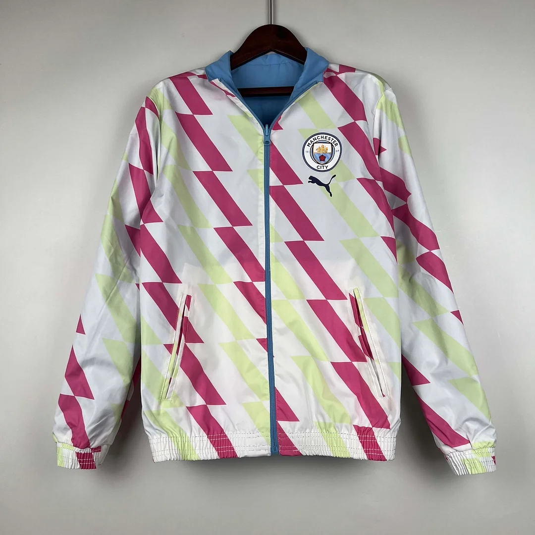 2023/2024 Manchester City Reversible Windbreaker Blue Soccer Jersey 1:1 Thai Quality - view 4