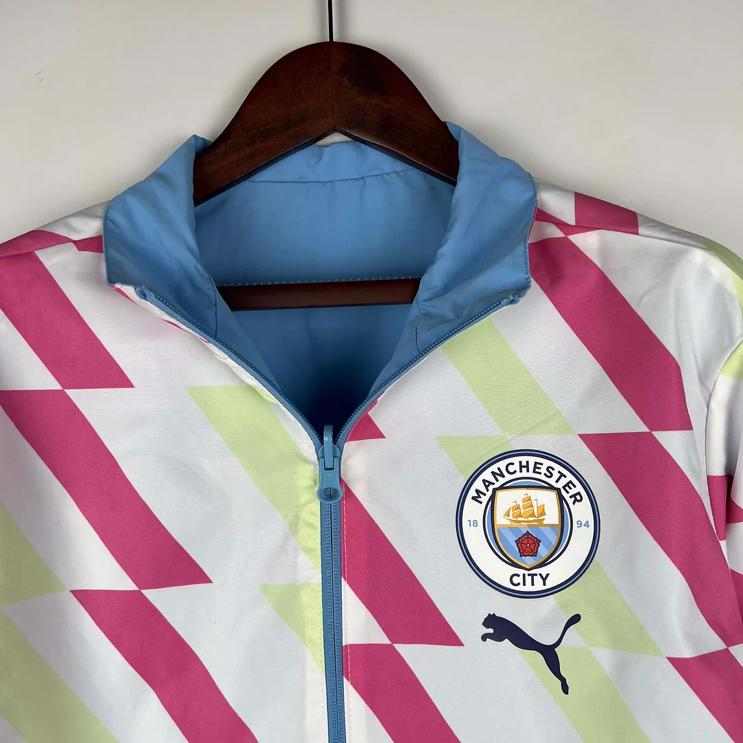2023/2024 Manchester City Reversible Windbreaker Blue Soccer Jersey 1:1 Thai Quality - view 5