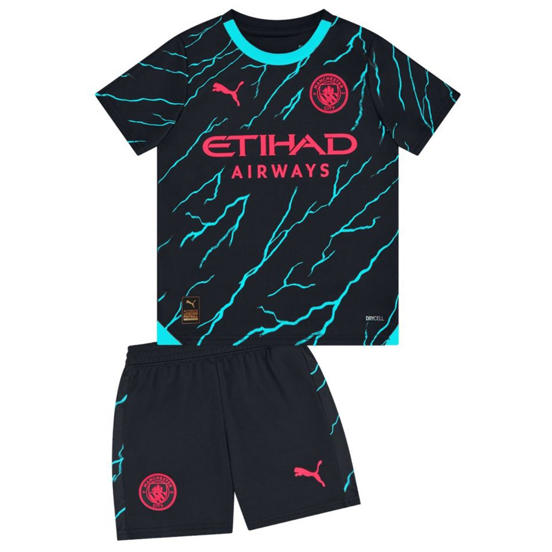 23-24 Manchester City Third Away Kids Kit Jersey+Shorts - view 4