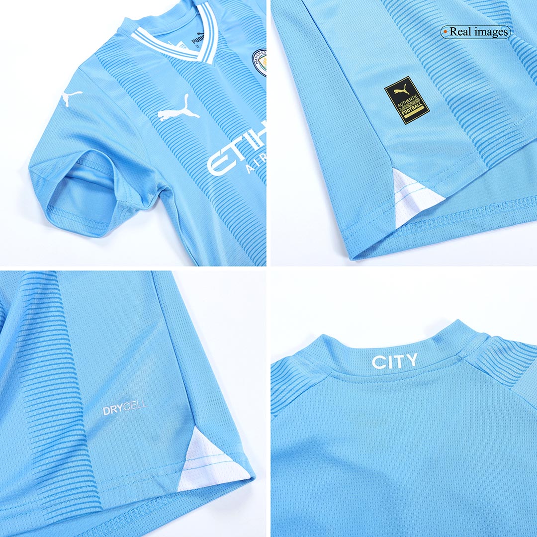 23-24 Manchester City Home Kids Kit Jersey+Shorts - view 4
