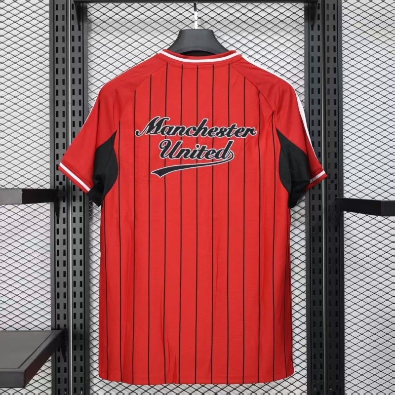 25-26 Manchester United Red Baseball Soccer Jersey - view 3