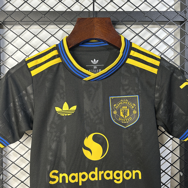 25-26 Manchester United Third Away Soccer Kids Kit Jersey+Shorts - view 4