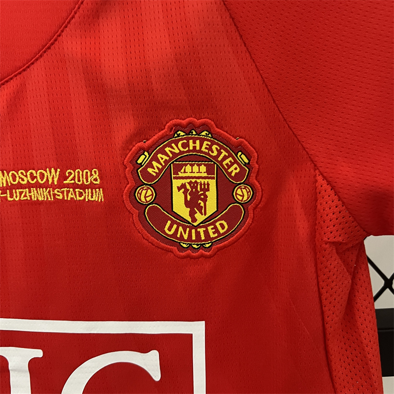 07-08 Manchester United Home UCL Final Retro Kids Kit Jersey+Shorts - view 7