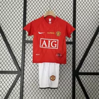 07-08 Manchester United Home UCL Final Retro Kids Kit Jersey+Shorts - view 1