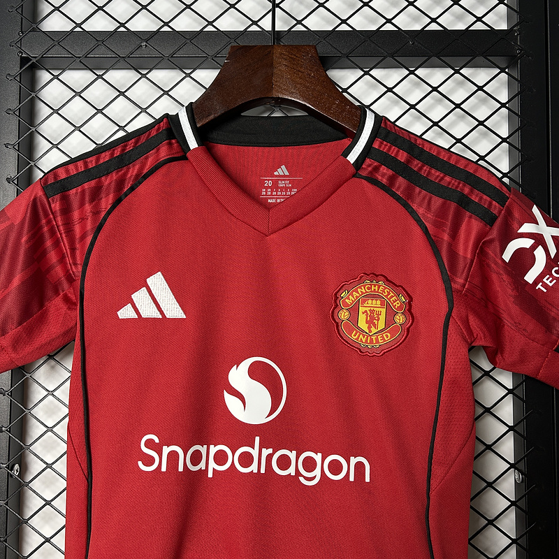 25-26 Manchester United Home Soccer Kids Kit Jersey+Shorts - view 7