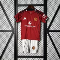 25-26 Manchester United Home Soccer Kids Kit Jersey+Shorts - view 1