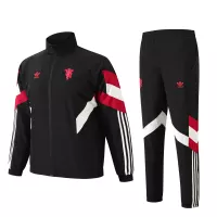 2024-2025 Manchester United Retro Jersey Windbreaker Top+Pants Grey - view 1