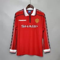 1998-1999 Manchester United Home Retro Jersey Long Sleeve - view 1