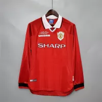1999-2000 Manchester United Home Retro Jersey Long Sleeve - view 1