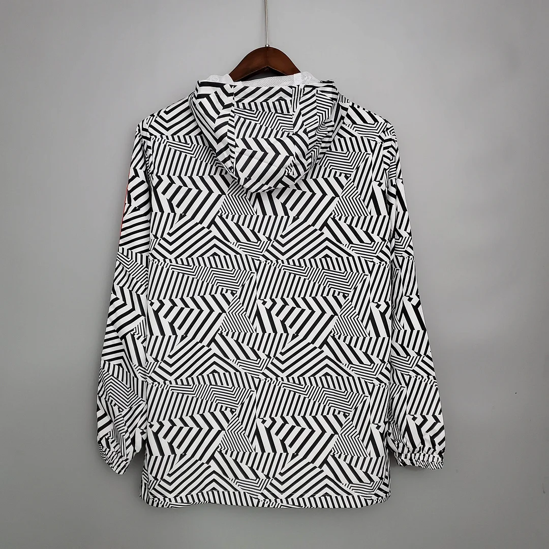 2021/2022 Manchester United Jersey Windbreaker Black-White Stripes - view 8