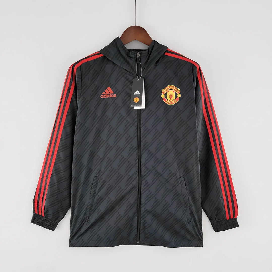 2022/2023 Manchester United Windbreaker Black Red Edge - view 4