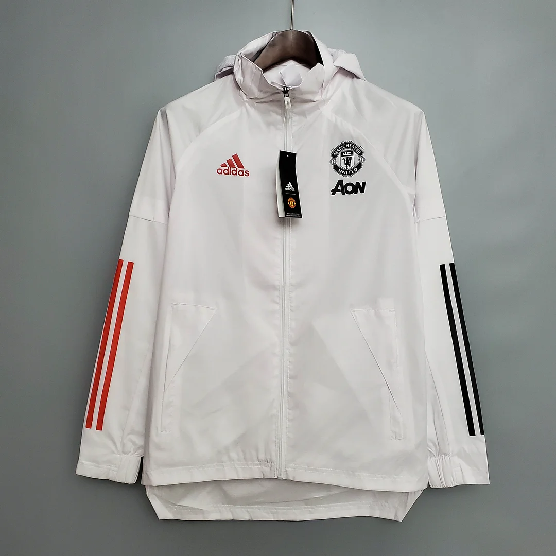 2021 Manchester United Jersey Windbreaker White(Black-Red Edge) - view 5