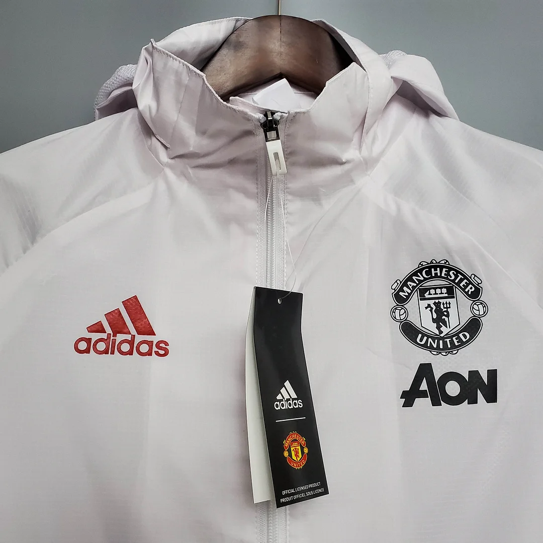 2021 Manchester United Jersey Windbreaker White(Black-Red Edge) - view 9