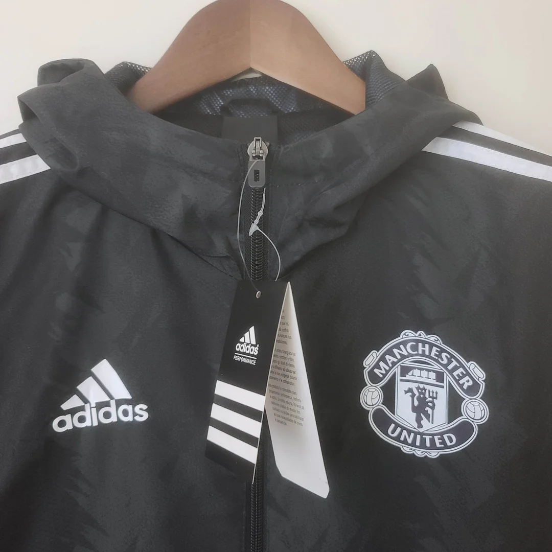 2022/2023 Manchester United Windbreaker Black White Edge - view 3