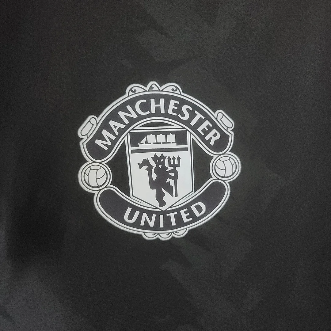 2022/2023 Manchester United Windbreaker Black White Edge - view 4