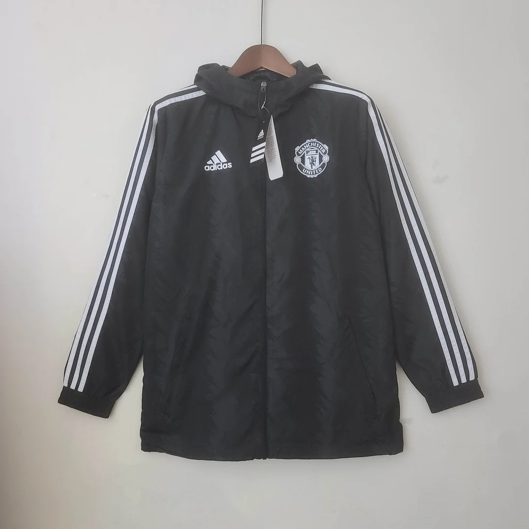 2022/2023 Manchester United Windbreaker Black White Edge - view 7