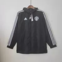 2022/2023 Manchester United Windbreaker Black White Edge - view 1